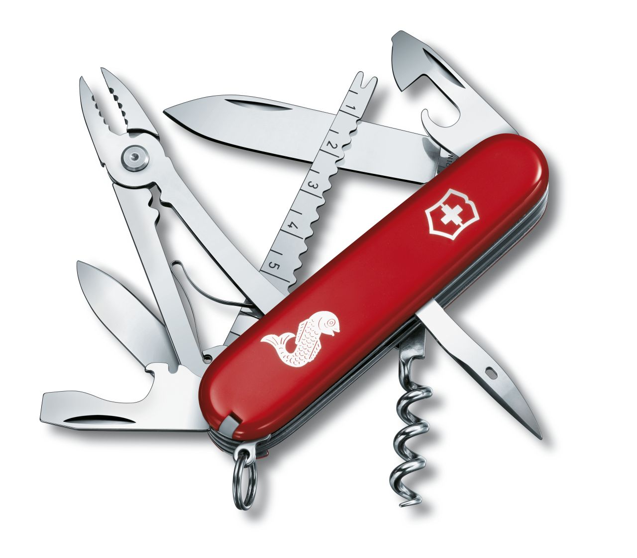 Scyzoryk Victorinox Angler z rybką, 18 f, 91mm, czerwony