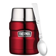 Termos na jedzenie 470 ml ze składaną łyżką i kubkiem THERMOS - czerwony