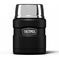 Termos na jedzenie 470 ml ze składaną łyżką i kubkiem THERMOS - czarny mat