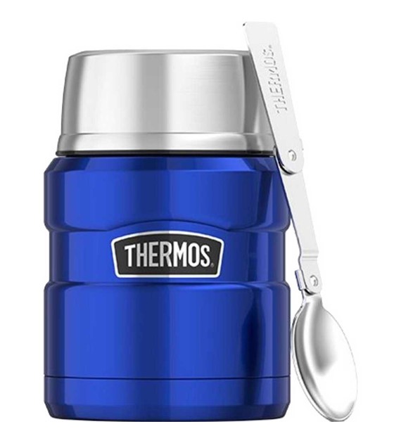 Termos na jedzenie 470 ml ze składaną łyżką i kubkiem THERMOS - niebieski