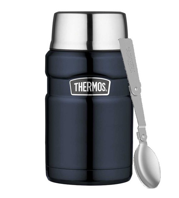 Termos na jedzenie 710 ml ze składaną łyżką i kubkiem THERMOS - granatowy