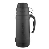 Termos szklany 1 l z dwoma kubkami THERMOS - czarny