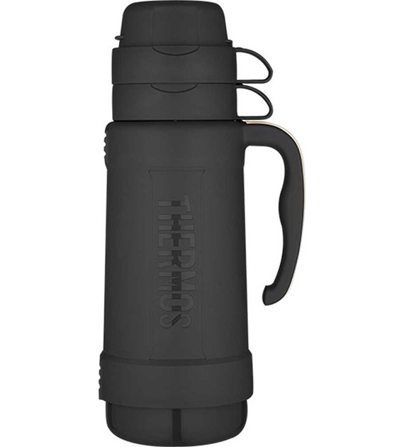 Termos szklany 1,8 l z dwoma kubkami THERMOS - czarny