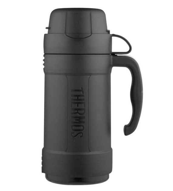 Termos szklany 500 ml z jednym kubkiem THERMOS - czarny