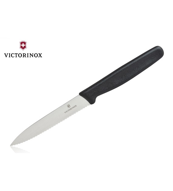 Nóż kuchenny Victorinox Standard Paring Black z falistym ostrzem