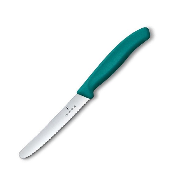 Nóż kuchenny Victorinox Swiss Classic z ząbkowanym ostrzem 11 cm zielony