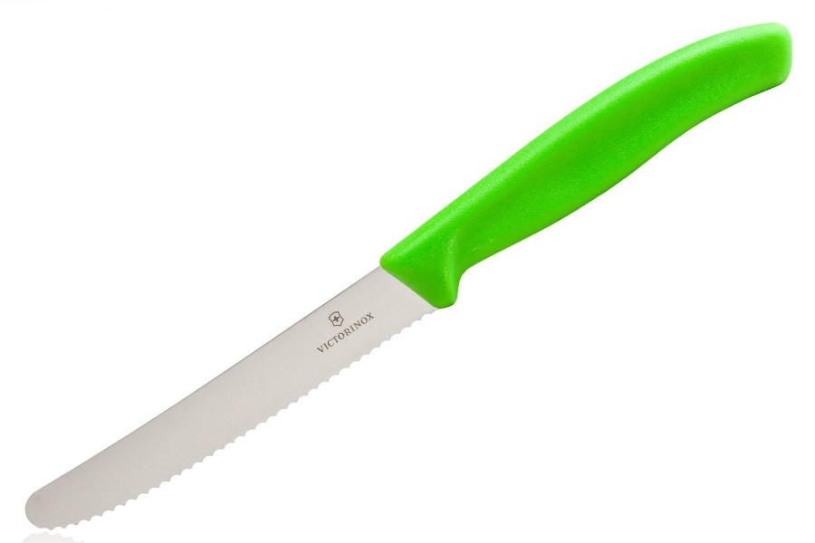 Nóż kuchenny Victorinox SwissClassic Tomato and Sausage Light Green - Pikutek