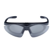 Okulary strzeleckie Wosport Black - 3 wymienne wizjery, pasek