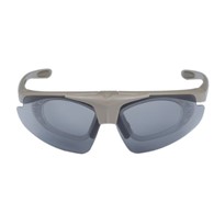 Okulary strzeleckie Wosport Tan - 3 wymienne wizjery, pasek