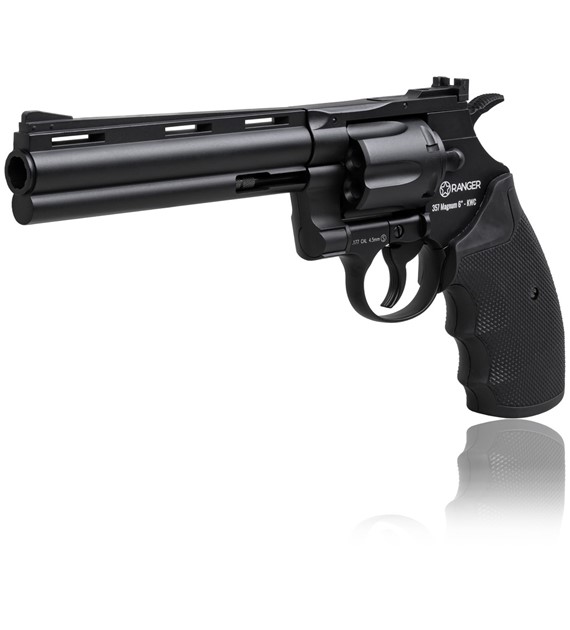 Rewolwer wiatrówka RANGER Python 357 Magnum 6  Black KWC kal. 4,5 BBs 6-strz. FULL METAL CO2 (AAKCMD681AZB)