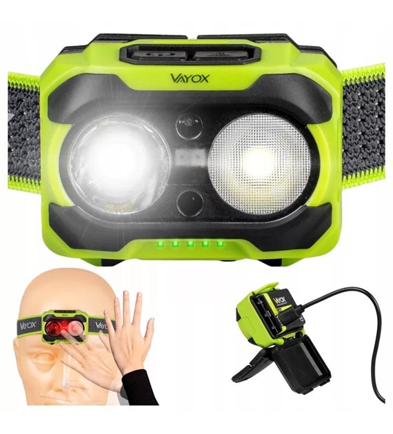 Latarka czołowa Vayox VA0361 600lm IP44 Twin Beam