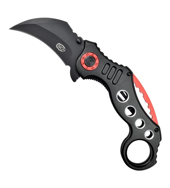 Nóż SCK - Steel Claw Knives - Karambit K29 czarno czerwony (CC-CW-K29)