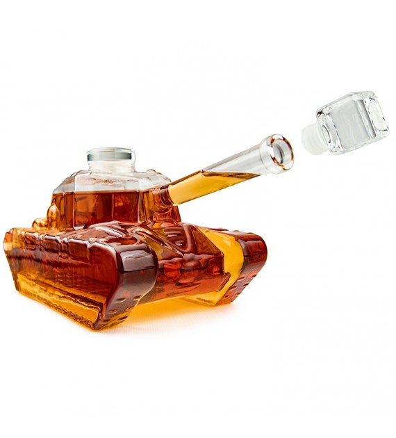 Karafka szklana w kształcie czołgu TANK Decanter
