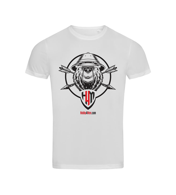 Koszulka T-shirt Hobby4Men Sports-T biała niedźwiedź r.L ST8000 Stedman (H4M-N-L)