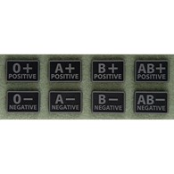 Emblemat Helikon GRUPA KRWI (komplet - 2szt.) - PVC - Czarny-Black - AB/Rh- (OD-BLP-RB-01-N03)