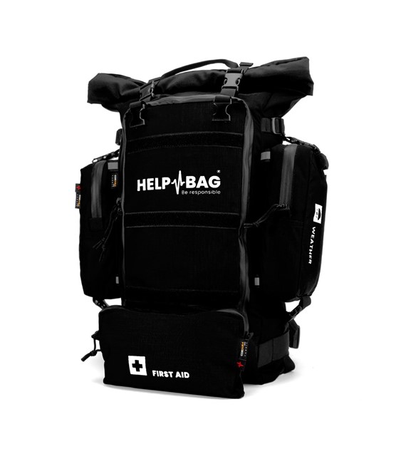 Plecakowy zestaw przetrwania HELP BAG Combo czarny ewakuacyjny survivalowy taktyczny wojskowy