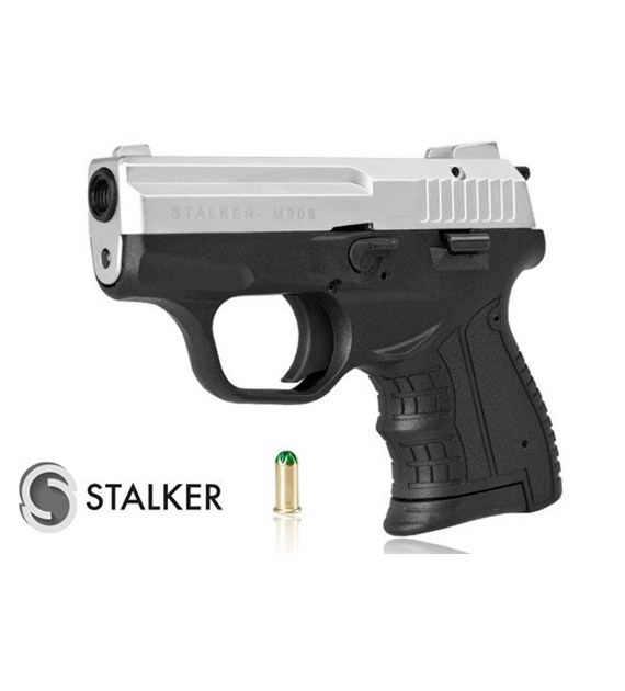 Pistolet hukowy alarmowo sygnałowy STALKER M906 BAS kal. .22 Long Blank (6 mm) Matowy Chrom (M906MCHR-BAS)