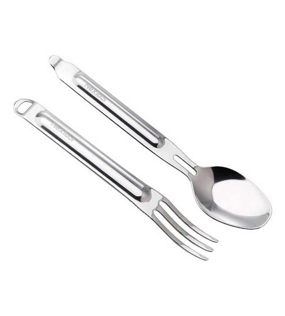Niezbędnik turystyczny INOX - łyżka + widelec - NexTool NE20133