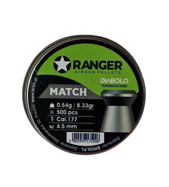 Śrut 4,5 mm RANGER Diabolo Professional Match płaski 500 szt. 0,54 g
