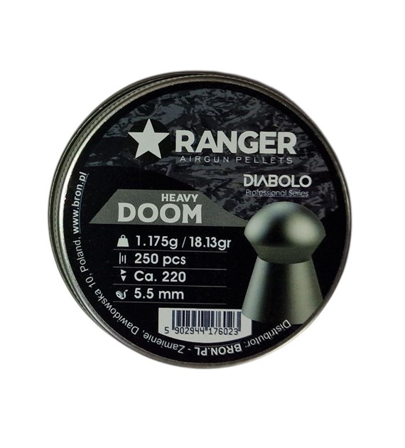 Śrut 5,5 mm RANGER Diabolo Doom Heavy płaski 250 szt. 1,175 g