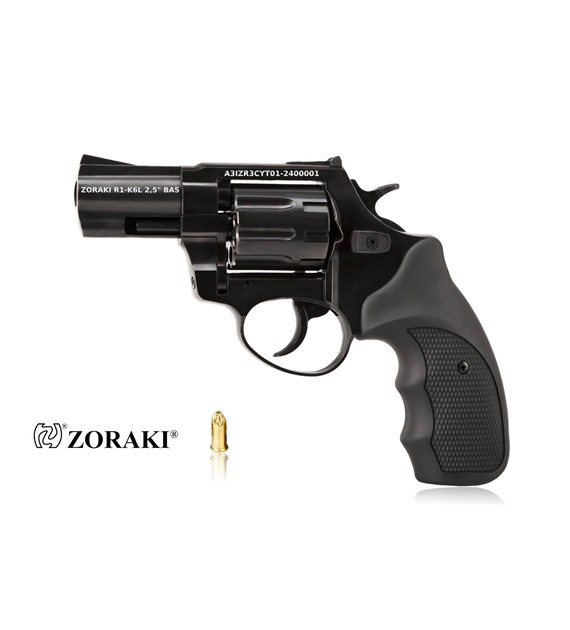 Rewolwer hukowy alarmowo sygnałowy ZORAKI R1-K6L BAS lufa 2,5  kal. .22 Long Blank czarny
