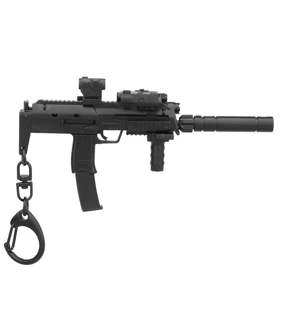 Brelok do kluczy replika UZI z tłumikiem i laserem