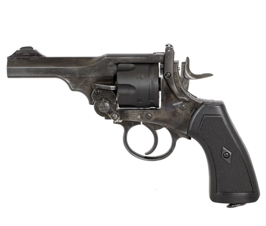 Rewolwer WEBLEY MKVI .455 Police kal.5,5 mm Diabolo łuski 6-strzał. lufa 4  CO2 Battlefield Ekp do17J